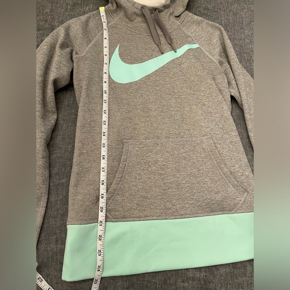 Nike Therma-Fit Hoodie Sweatshirt Gray Mint - Picture 9 of 10